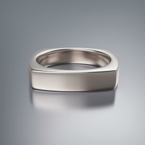 Platinum 5mm Cushion Shank Flat Ring
