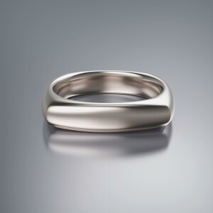 Platinum 5mm Cushion Shank Halfround Ring