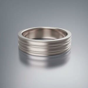 Platinum 6mm Flat Double Stepped Ring