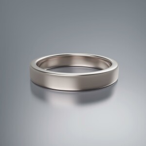 Platinum 4mm Flat Plain Ring