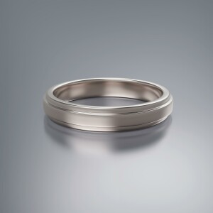 Platinum 4mm Flat Stepped Ring