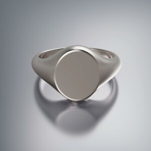 Platinum Signet Oval Ring