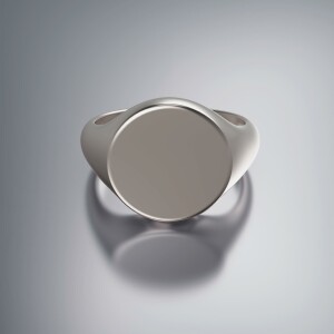 Platinum 14mm Signet Round Ring