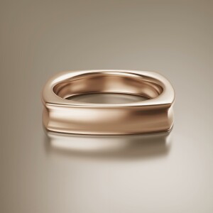 Rose Gold 5mm Cushion Shank Concave Ring