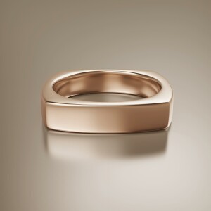 Rose Gold 5mm Cushion Shank Flat Ring