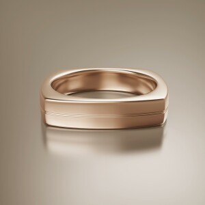 Rose Gold 5mm Cushion Shank Grooved Ring