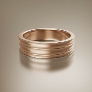 Rose Gold 6mm Flat Double Stepped Ring