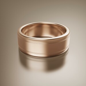 Rose Gold 8mm Flat Grooved Ring