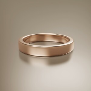 Rose Gold 4mm Flat Plain Ring