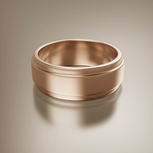 Rose Gold 8mm Flat Stepped Ring