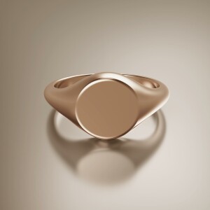 Rose Gold 10mm Signet Round Ring