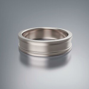 White Gold 6mm Flat Inner Stepped Ring