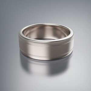 White Gold 8mm Flat Grooved Ring