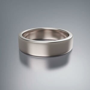 White Gold 6mm Flat Plain Ring