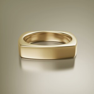 Yellow Gold 5mm Cushion Shank Flat Ring