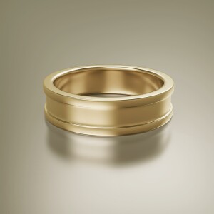 Yellow Gold 6mm Flat Inner Stepped Ring