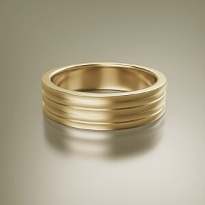 Yellow Gold 6mm Flat Double Stepped Ring