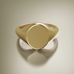 Yellow Gold Signet Oval Ring