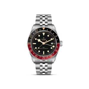 Montre TUDOR  Black Bay 58 GMT boîtier en acier, 39 mm, lunette noire et bordeaux