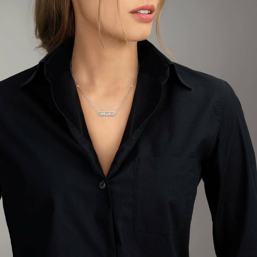 Collier Messika Move Classique en or rose et diamants