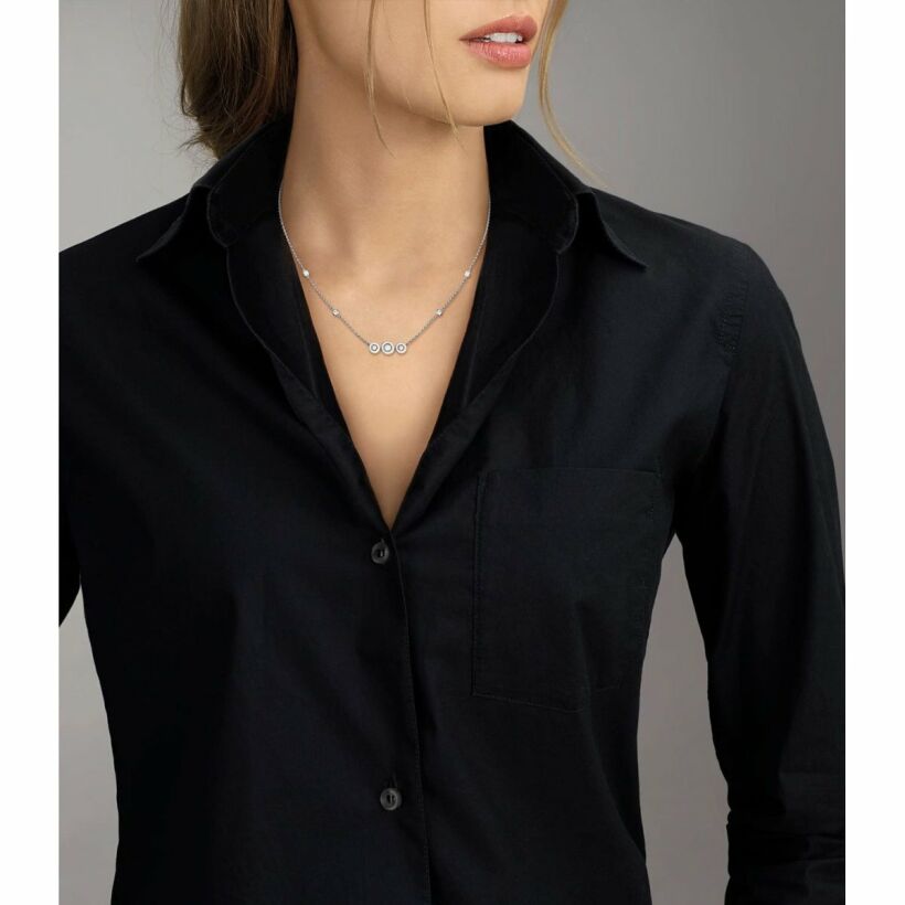 Collier Messika Joy Trilogy en or blanc et diamants