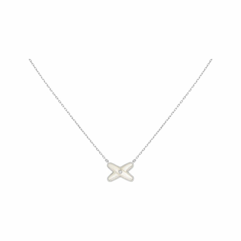 Pendentif Chaumet Jeux de Liens en or blanc, diamant et nacre
