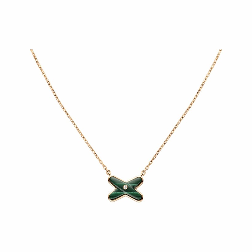 Pendentif Chaumet Jeux de Liens en or rose, diamant et malachite