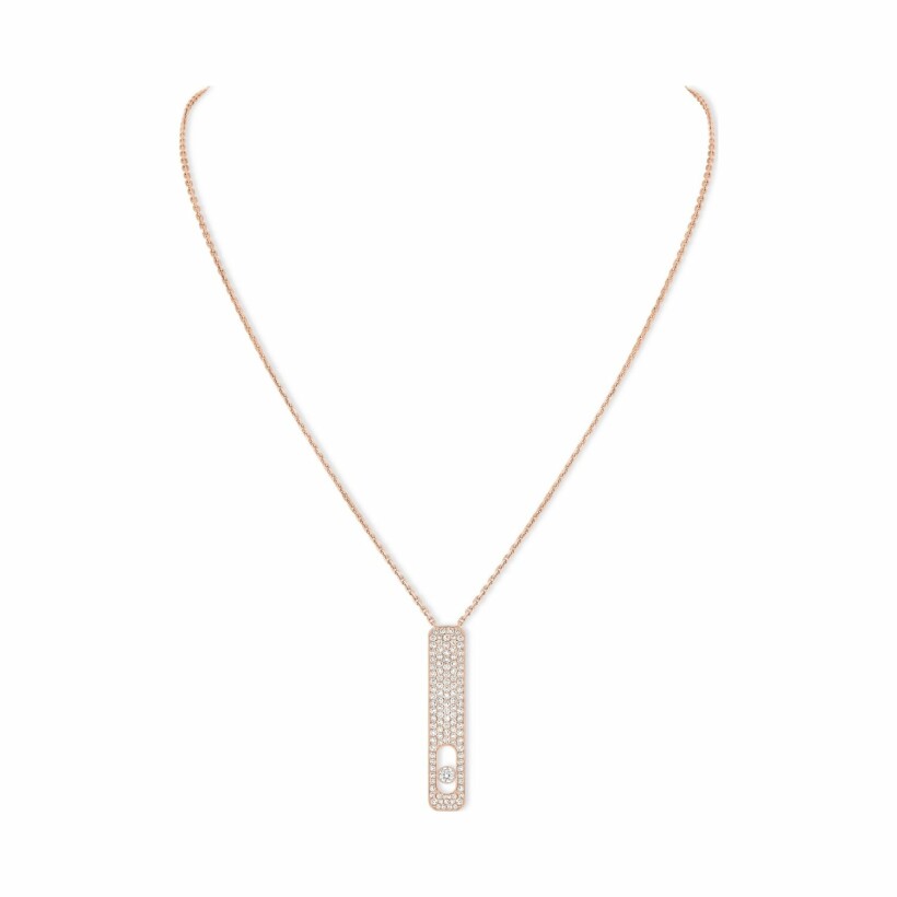 Collier Messika GM pavé en or rose et diamants