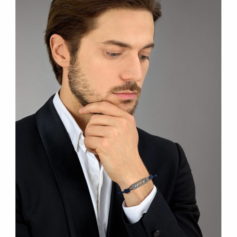 Bracelet sur cordon Messika Move Titanium en titane graphite et diamants