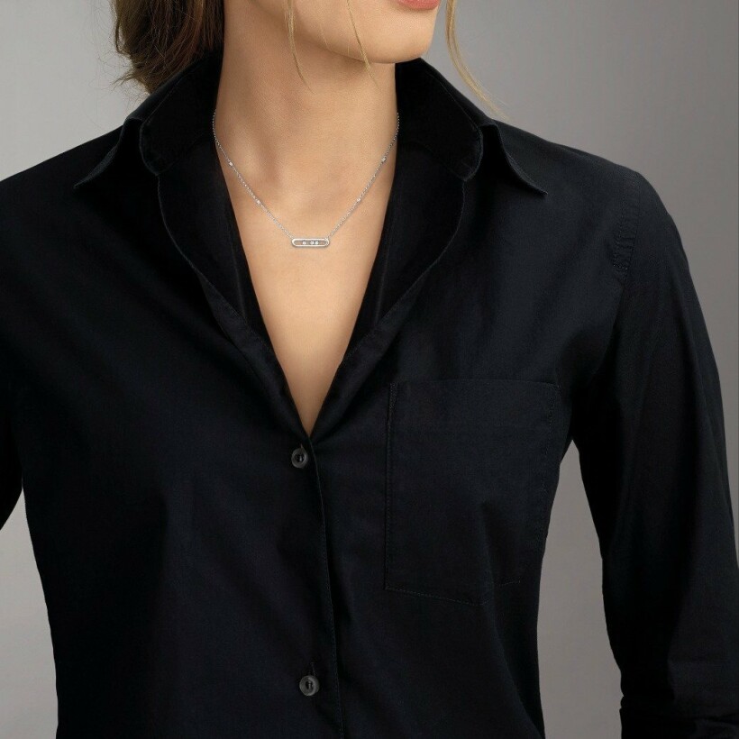 Collier Messika Baby Move en or blanc et diamants