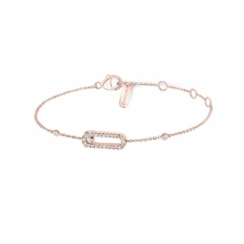 Bracelet Messika Move Uno en or rose et diamants