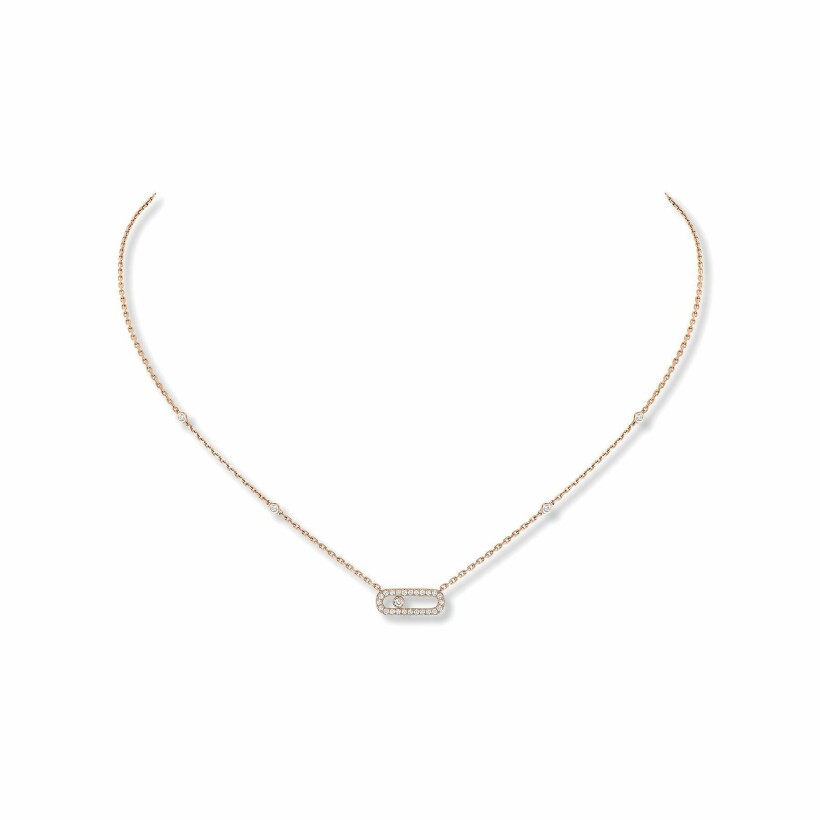 Collier Messika Move Uno en or rose et diamants