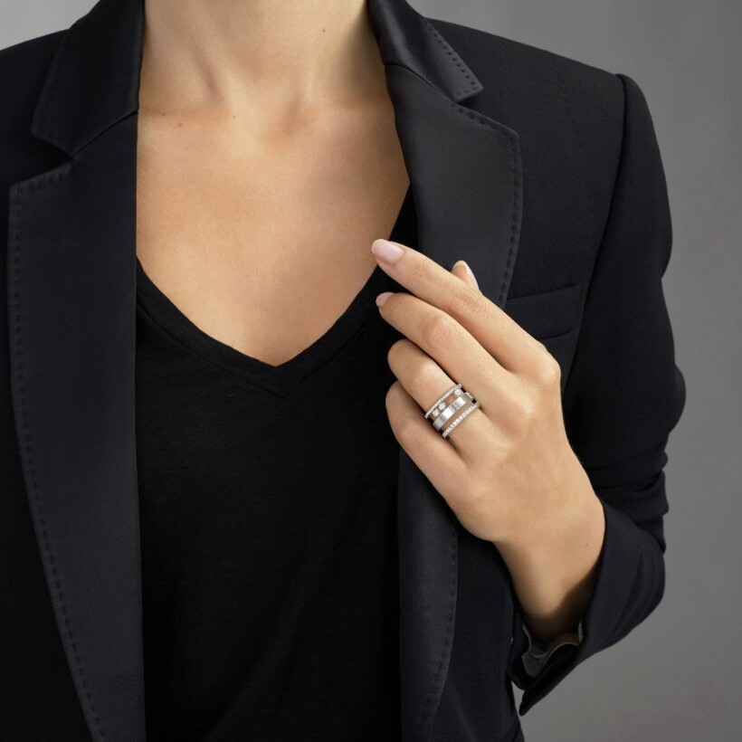 Bague Messika Move Romane GM en or blanc et diamants