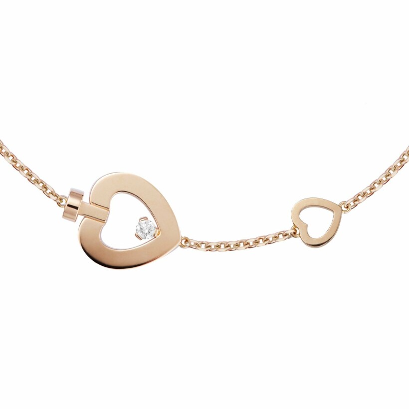 Bracelet Fred Pretty Woman modèle XS en or rose serti d'un diamant