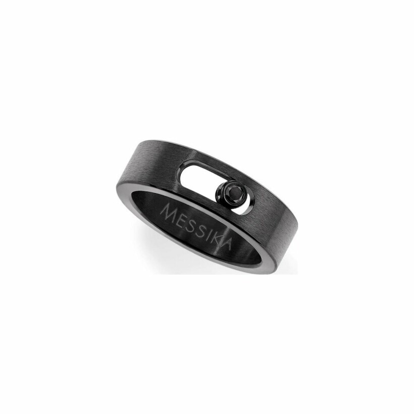Bague Messika Move Titanium Black petit modèle en titane et diamant