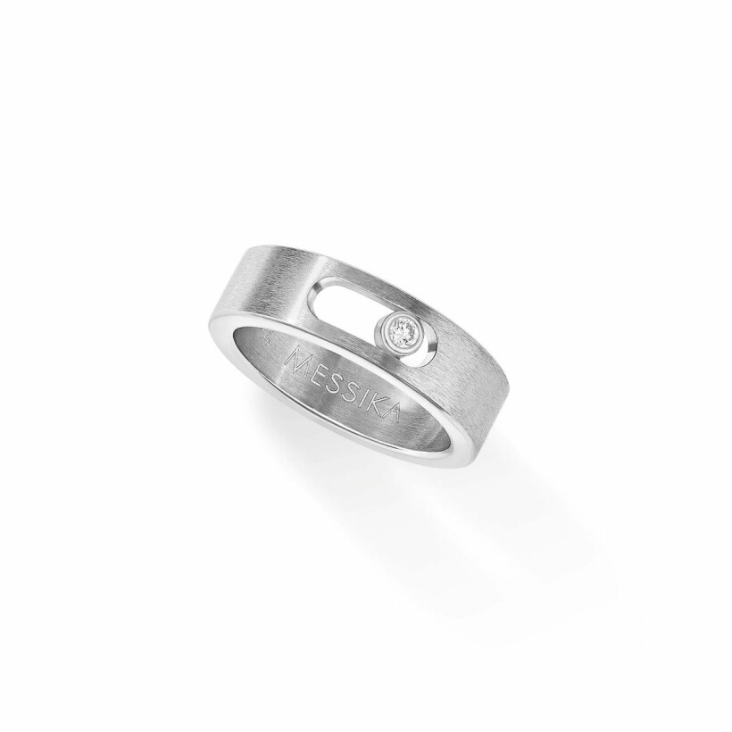 Bague Messika Move Titanium petit modèle en titane et diamant