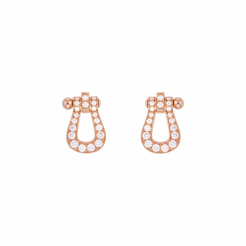 Boucles d'oreilles FRED Force 10 en or rose et diamants