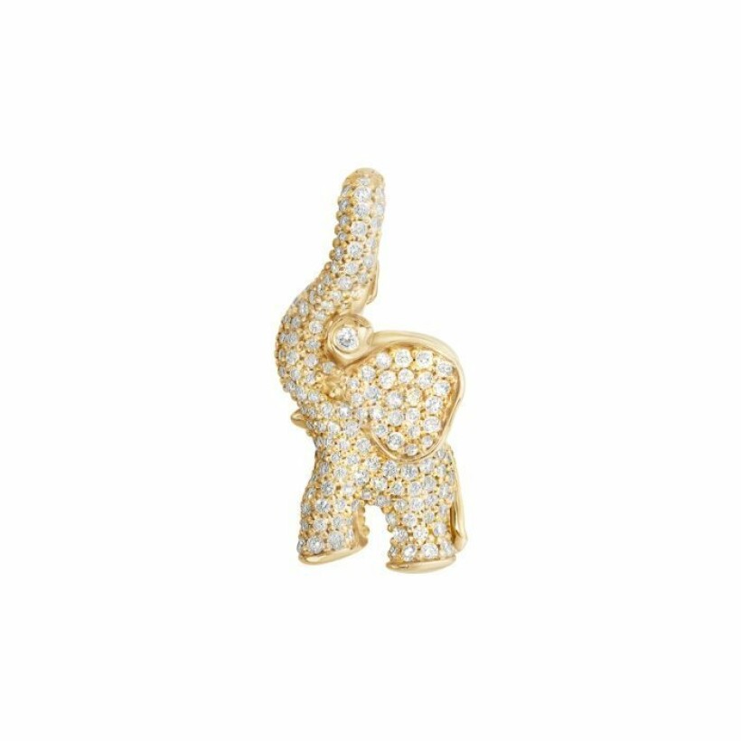 Charm Ole Lynggaard Elephant Pavé Sweet Drops en or jaune et diamants