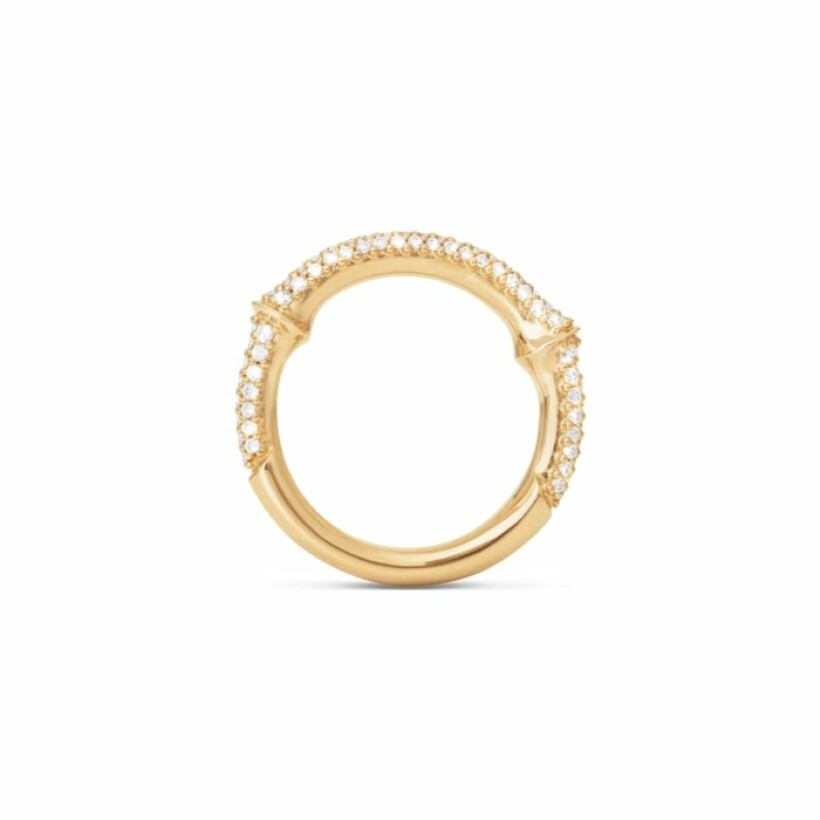 Bague Ole Lynggaard Nature pavé en or jaune et diamants