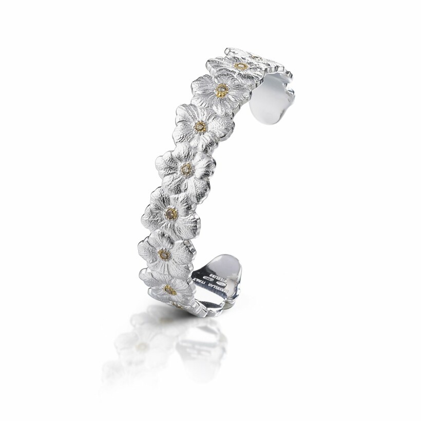 Bracelet Buccellati Blossoms Gardenia en argent plaqué or et diamants