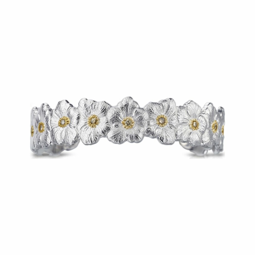 Bracelet Buccellati Blossoms Gardenia en argent plaqué or et diamants