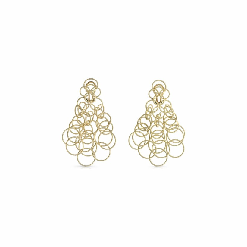 Boucles d'oreilles pendantes Buccellati Hawaii en or jaune