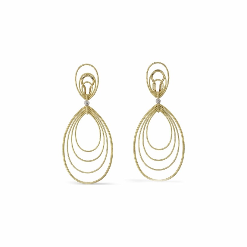 Boucles d'oreilles pendantes Buccellati Hawaii Waikiki en or jaune