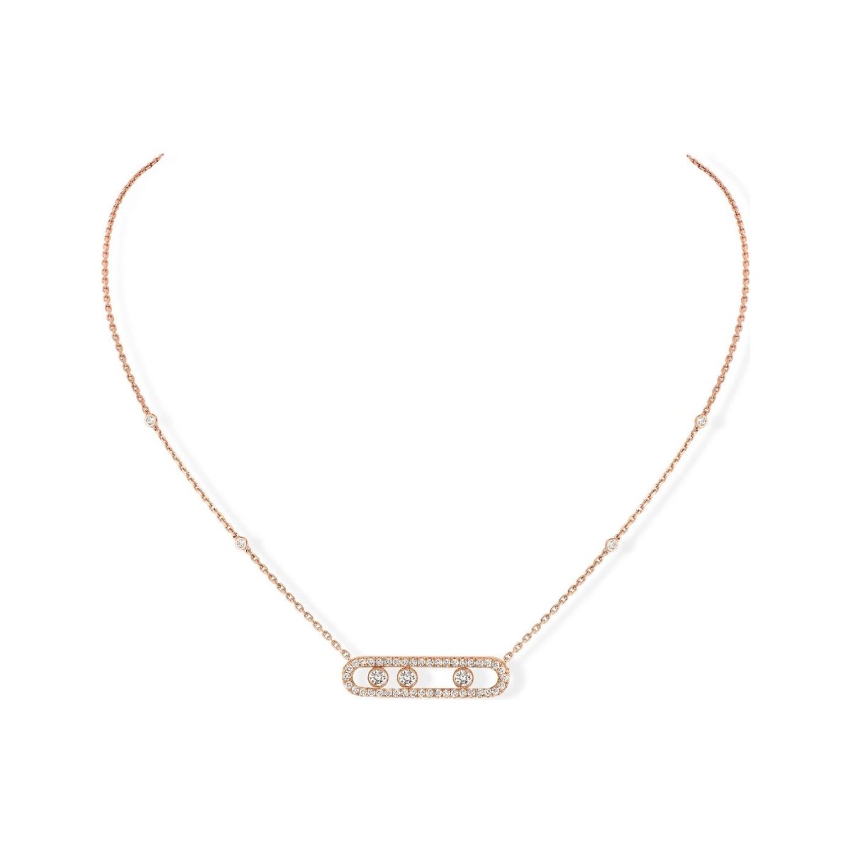 Collier Messika Move Classique pavé en or rose et diamants