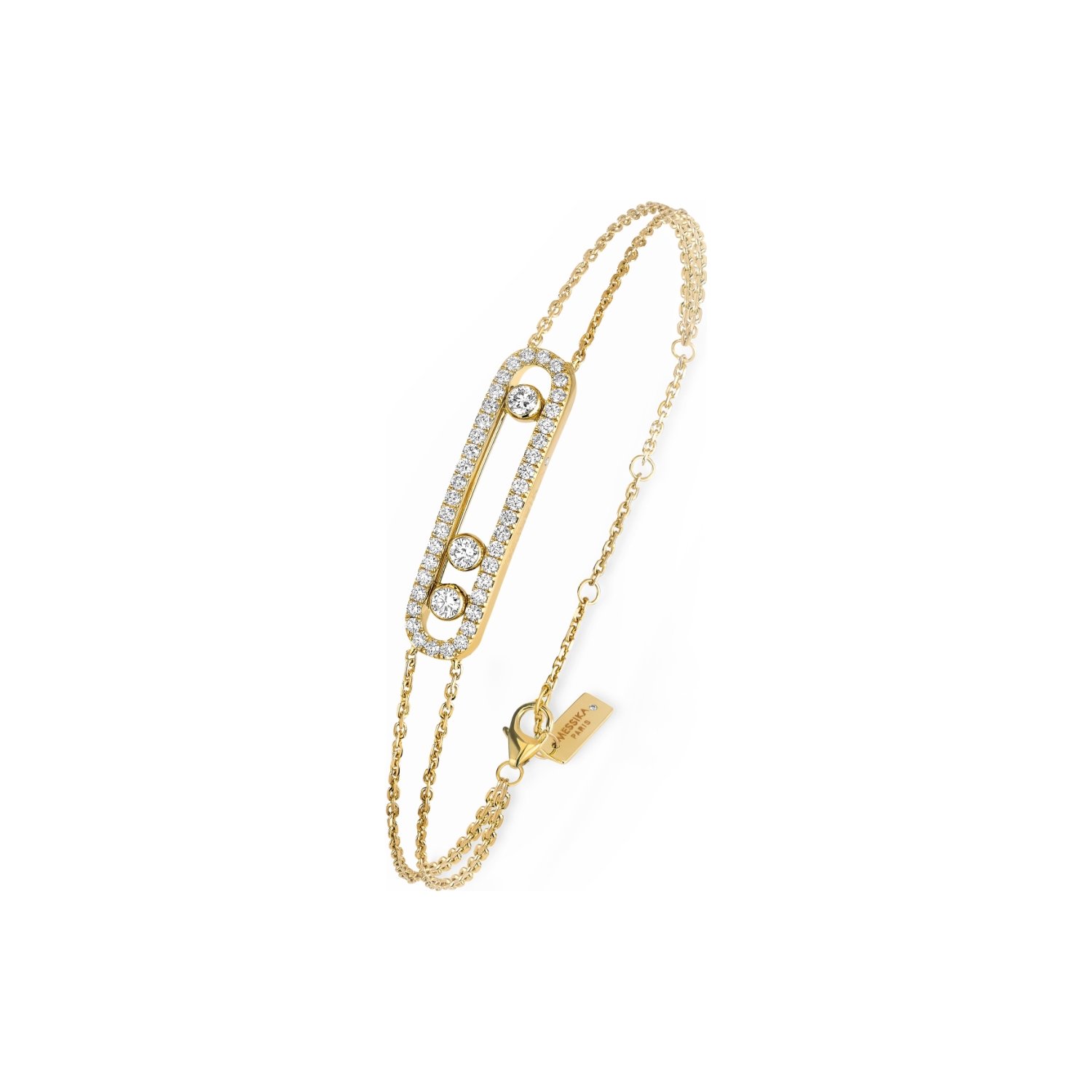 Bracelet Messika Move Classique pavé en or jaune et diamants