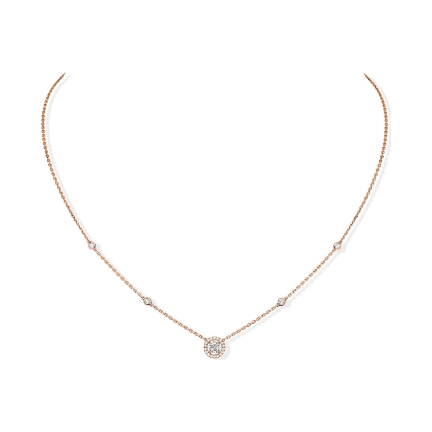 Collier Messika Joy en or rose et diamants 0.20ct