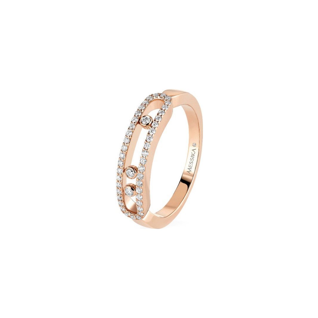 Bague Messika Baby Move pavée en or rose et diamants