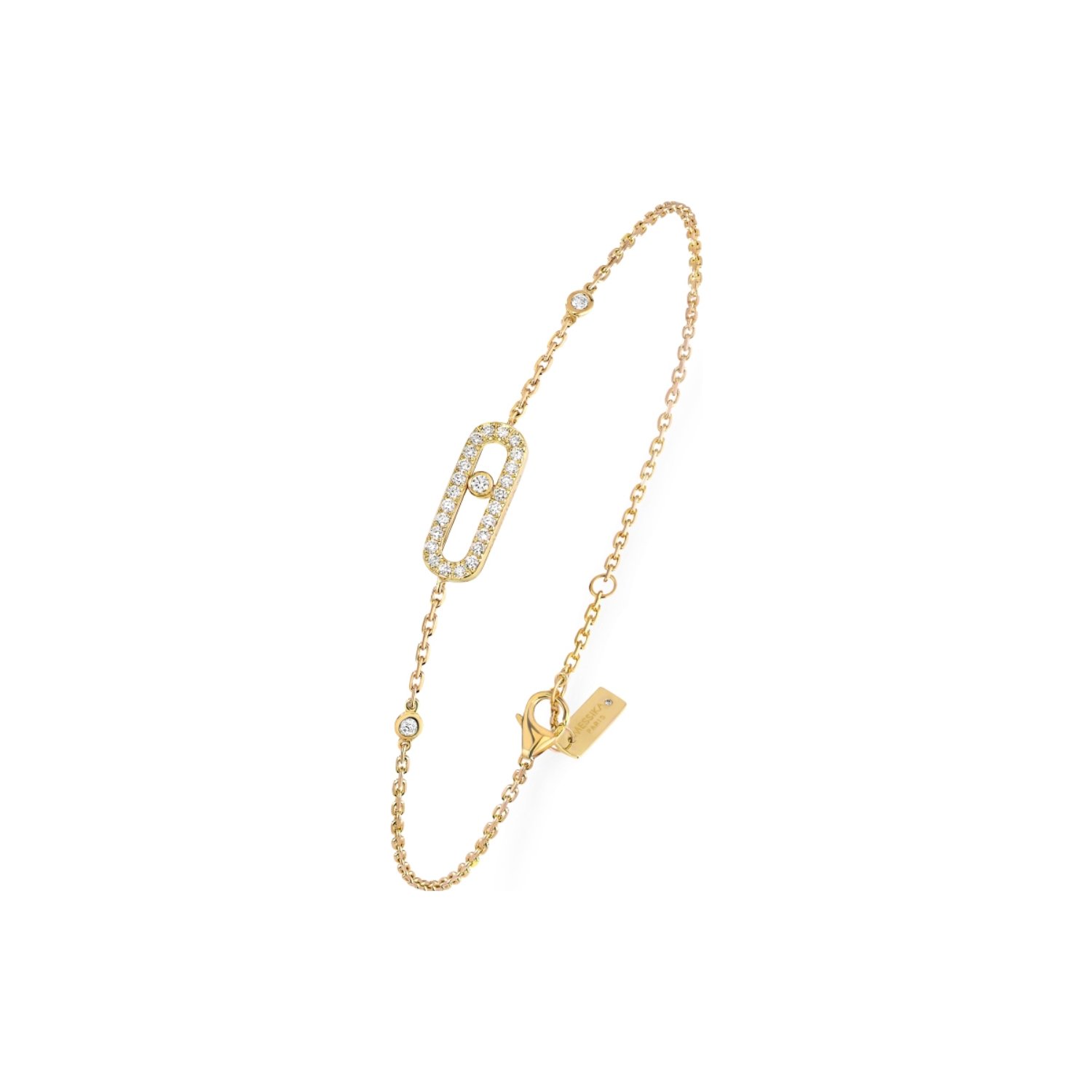 Bracelet Messika Move Uno pavé en or jaune et diamants
