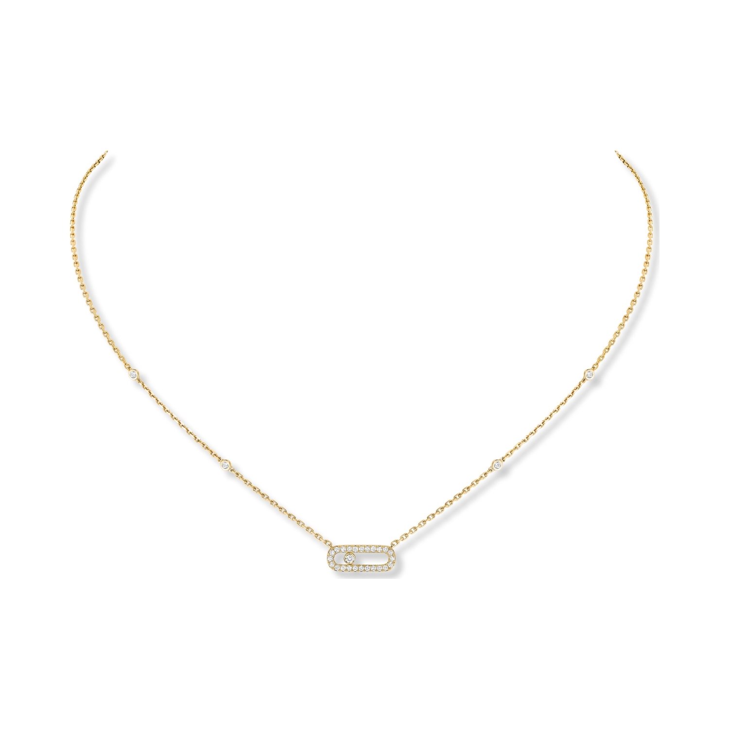 Collier Messika Move Uno en or jaune et diamants