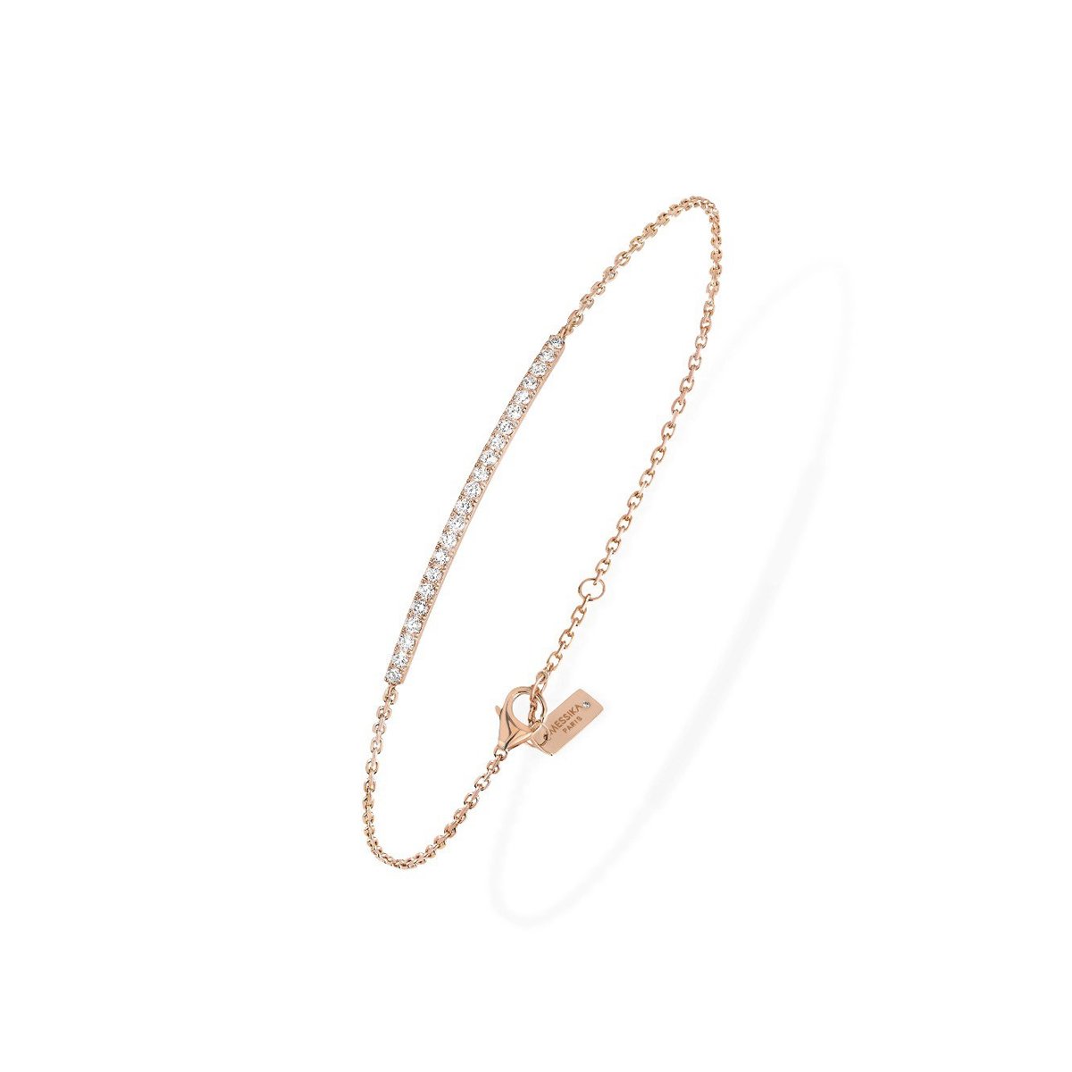 Bracelet barrette Messika Gatsby en or rose et diamants
